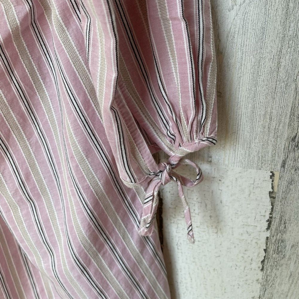 J. Crew Re-Imagined Alma Pink Striped Beach Boho Cotton Dress Womens Size L-XL - Picture 7 of 14